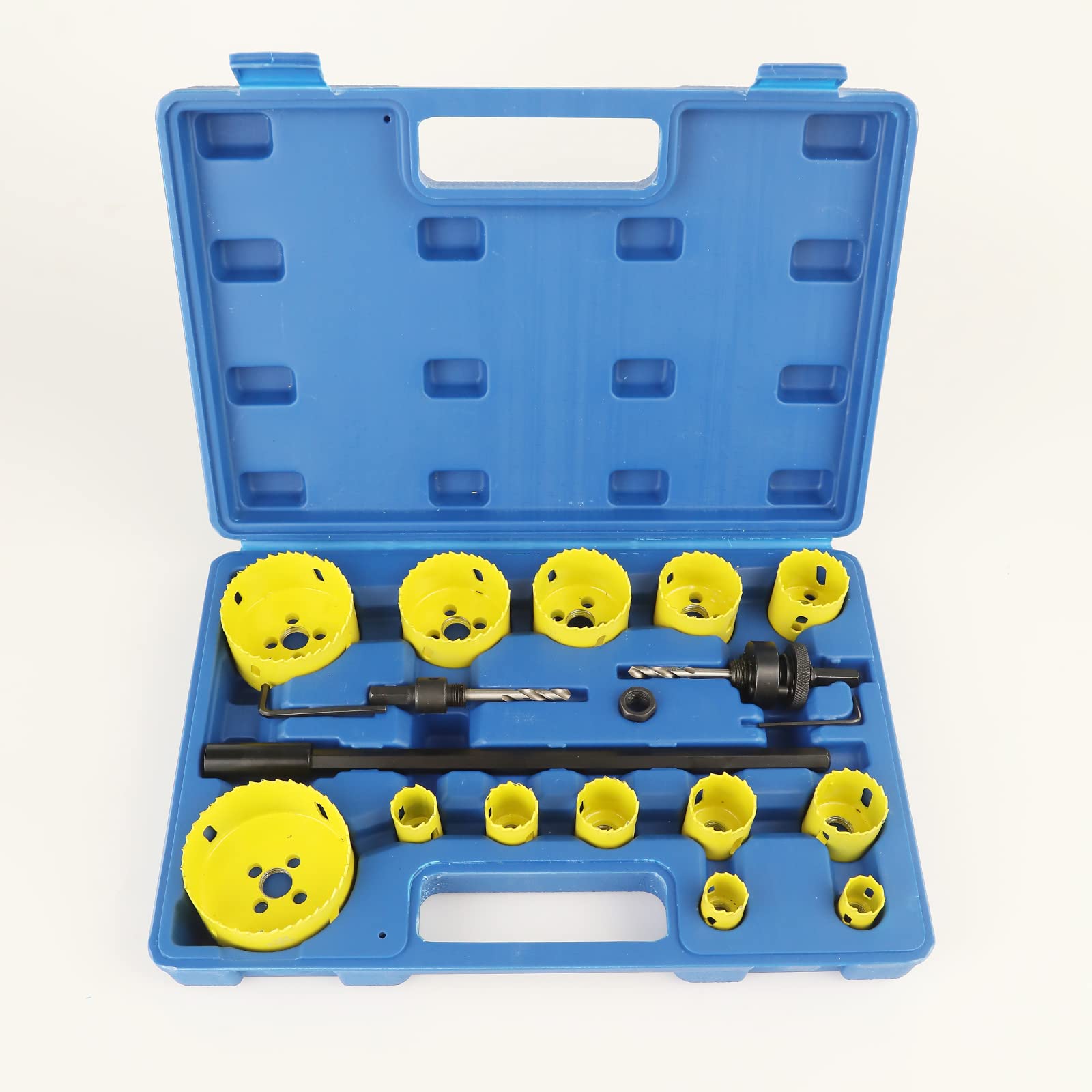Bi-Metal Hole Saw Kit,19 Pcs HSS General Purpose 3/4" to 3" Hole Saw Set for Drywall, Plastic,Wood,S