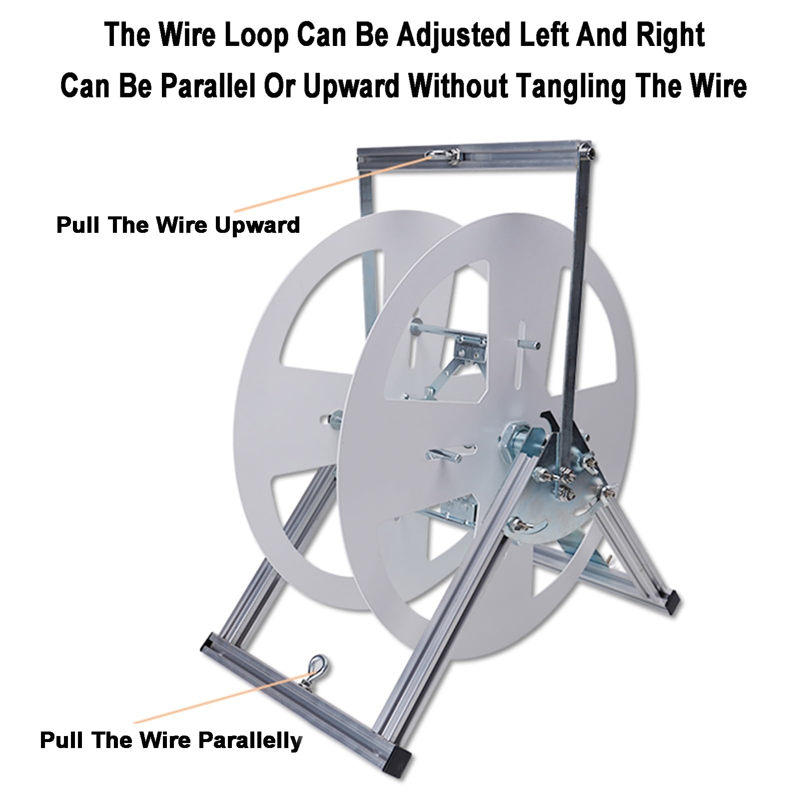 Dispensador de cables portátil, soporte plegable para carrete de alambre para cable eléctrico de 38 PE, resistente para uso industrial y minorista (2 carretes)