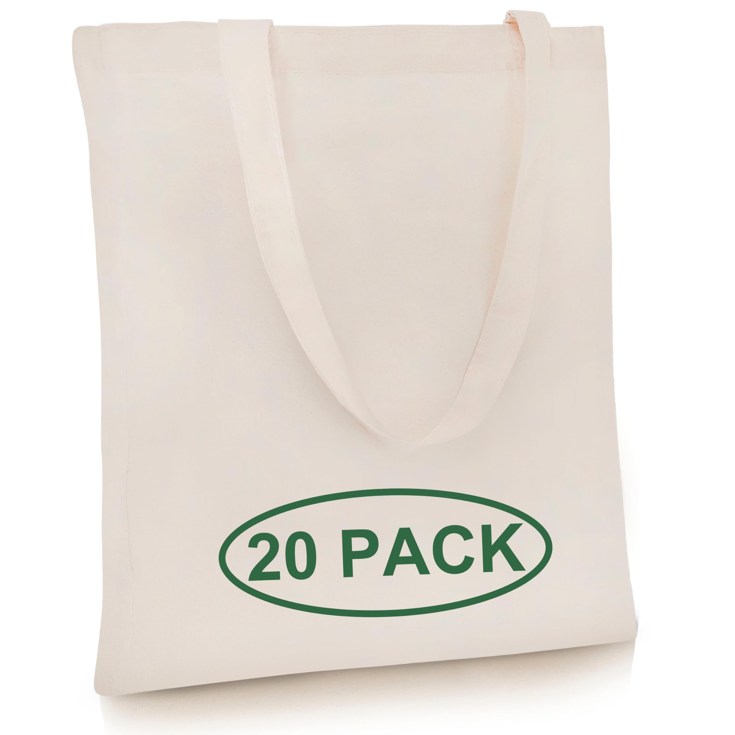 Simply Cool Lot de 20 sacs fourre-tout réutilisables en coton Beige 33 x 38,1 cm, beige, Medium