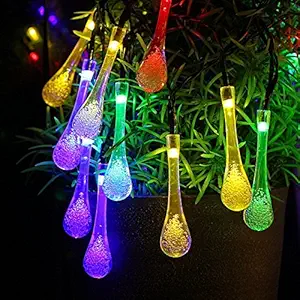 JAGAN HARDWARE LED String Lights Water Droplets Shape 20 LED 3 Modes Cool Battery Operated Flexible Hanging