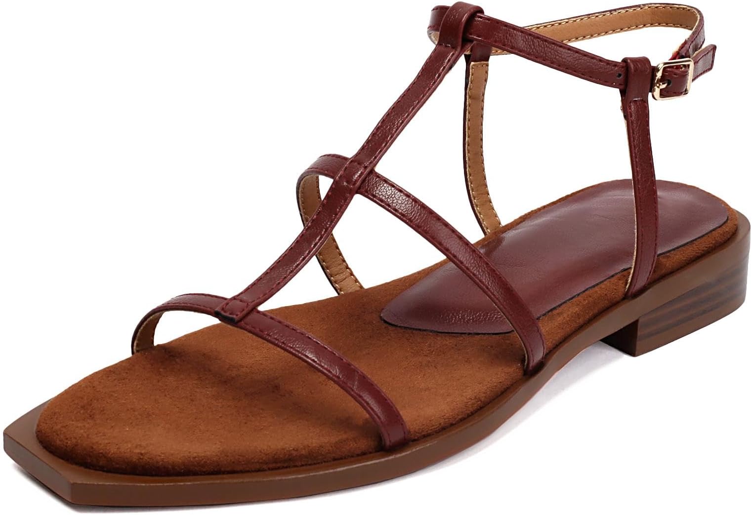 Women's Comfortable Low Heel Summer Open Toe Strappy Flat Gladiator Sandals