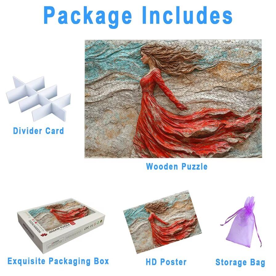 Puzzle 1500 Piezas Moda para Adultos, Puzzle Playa de Madera con Caja Regalo para Adultos, Rompecabezas Desafiante para Toda la Familia, Rompecabezas para Regalo Mujer/Hombre, Home Decoration, -6471