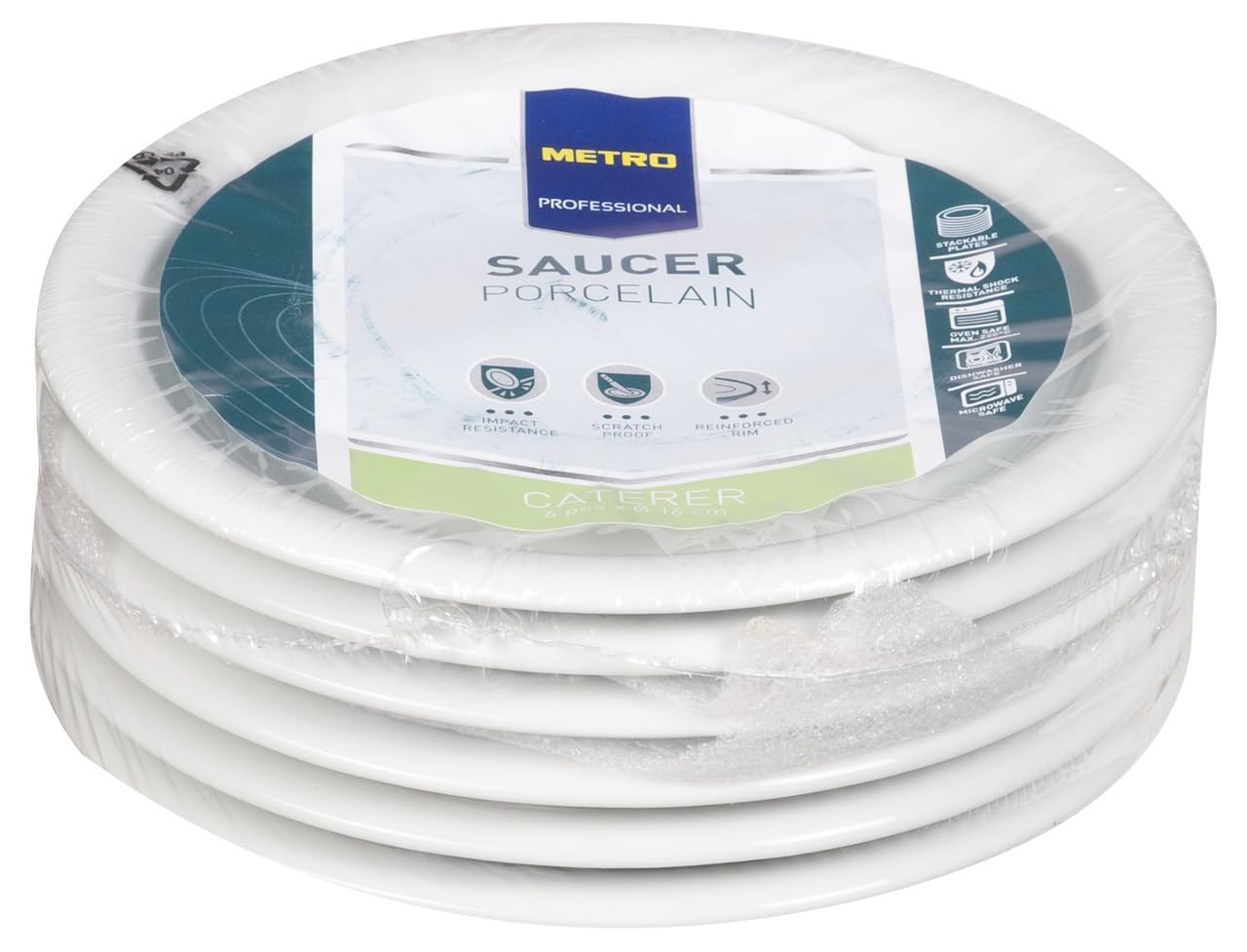 METRO Professional Plato para taza de café Caterer, Porcelana​​, Ø 15.7 cm, 6 unidades