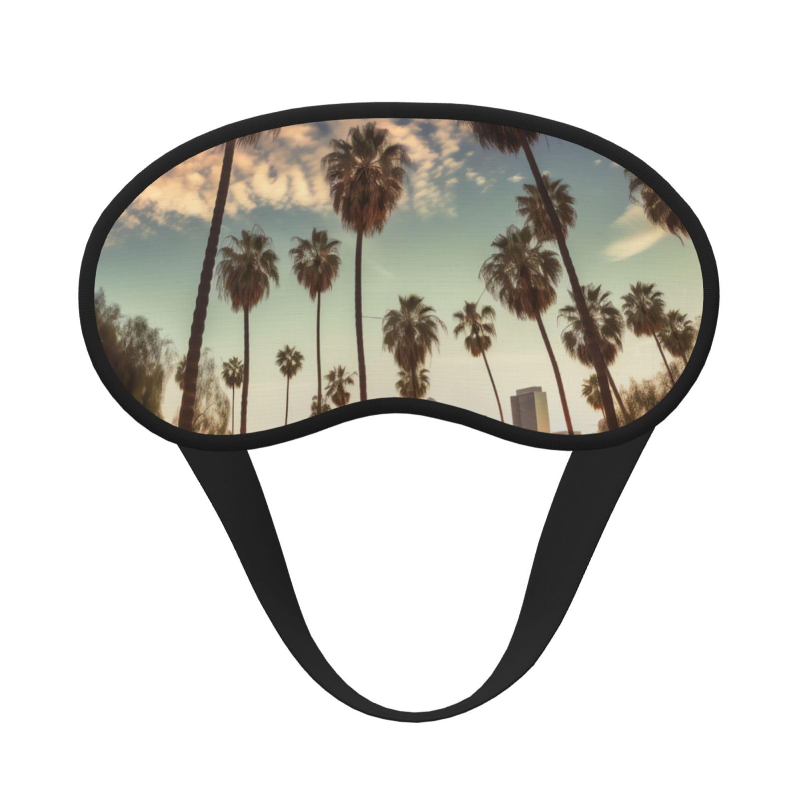 Sleep Mask for Side Sleeper Silk Sleeping Eye Masks with Elastic Strap Super Soft Eye Sleep Shade Cover Los Angeles Palm Trees Blackout Night Blindfold for Women Men Travel