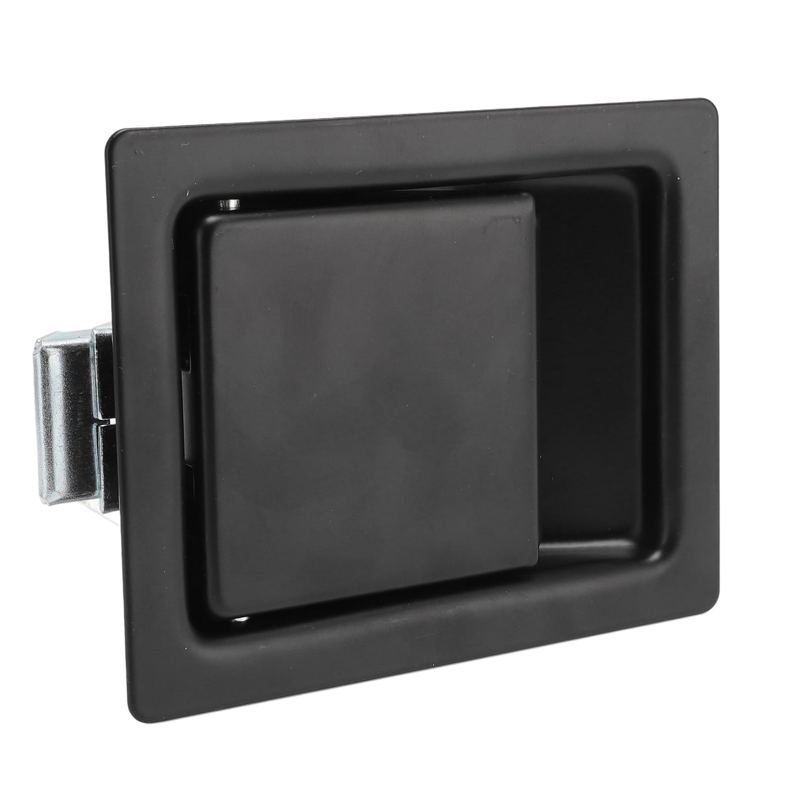 Caja de herramientas de montaje empotrado de acero al carbono con mango de paleta para camión RV con lengüeta de bloqueo de acero inoxidable y 127X102mm 2 uds