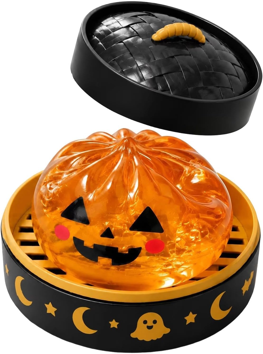 Halloween Steamed Bun Stress Toys with Steamer Basket Relief Fidget Surprise Gift for Adults, A