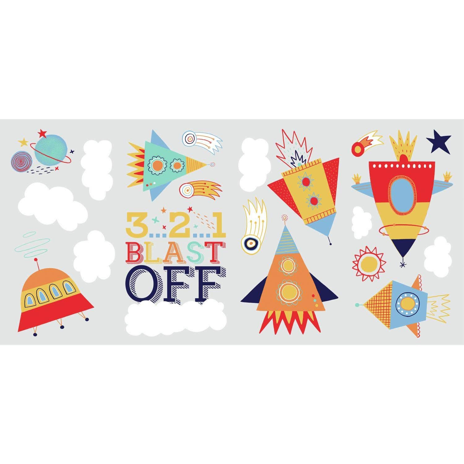 Roommates Shoot for The Moon Peel and Stick Wall Stickers Multi-Colour, Multi-coloured
