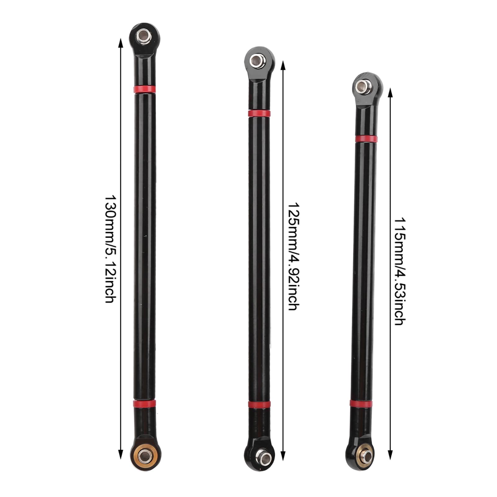 Asixxsix Tiranti di Collegamento RC, Telaio in Lega di Alluminio con Passo da 313 mm, Barra di Collegamento Superiore e Inferiore per Auto cingolate RC Axial SCX10 in Scala 1/10, 8 Pezzi