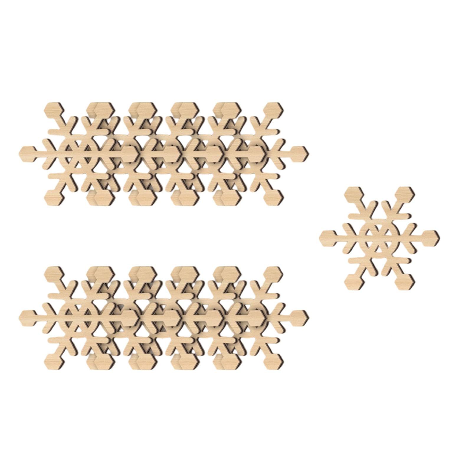 Jazuaiao Artistic Woodcrafts Snowflakes Decors Sustainable Christmas Tree Toppers Alternative Multipurpose Event Design Accent Wooden Snowflakes