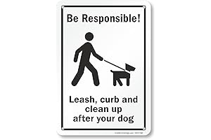 SmartSign "Be Responsible - Leash, Curb and Clean Up After Your Dog" Sign