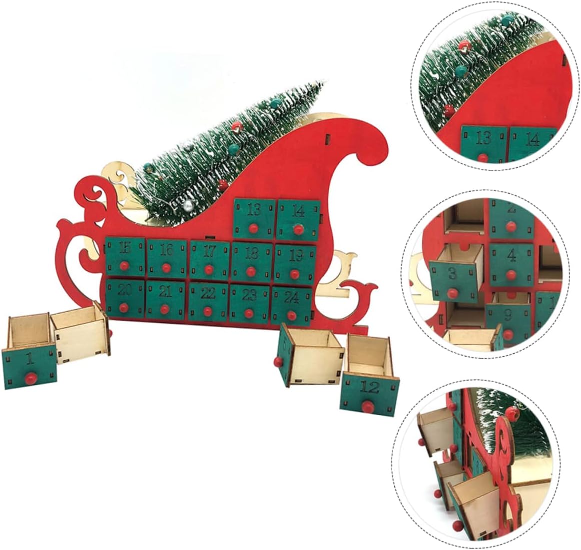 Christmas Wooden Countdown Calendar Decorative Advent Calendar for Festive Home Decor Unique Holiday Decoration for Christmas Year and Birthdays Wooden Design