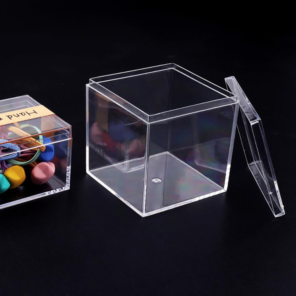 EXCEART Caja cúbica de Almacenamiento para Objetos de colección y Dulces, 12 Unidades con Tapa fácil de Abrir, Organizador Transparente para Manualidades y decoración