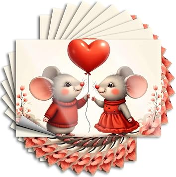 Car Accessories Two Mice Holding A Heart-Shaped Balloon. Stickers 10Pcs Funny Car Stickers Sign Decor6X9CM