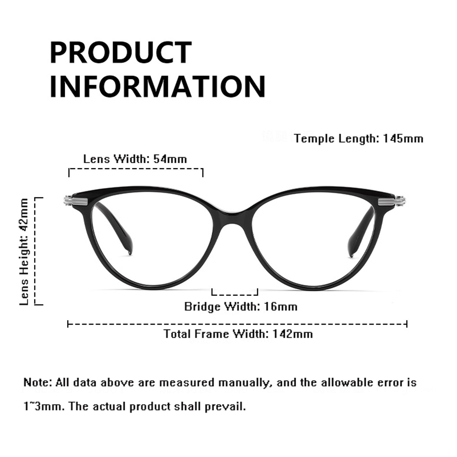 Occhiali da Vista con montature for Occhiali Grandi for Computer | Occhiali da lettura senza prescrizione con montatura completa. Placcatura for occhiali in acetato di titanio puro(Blauw)