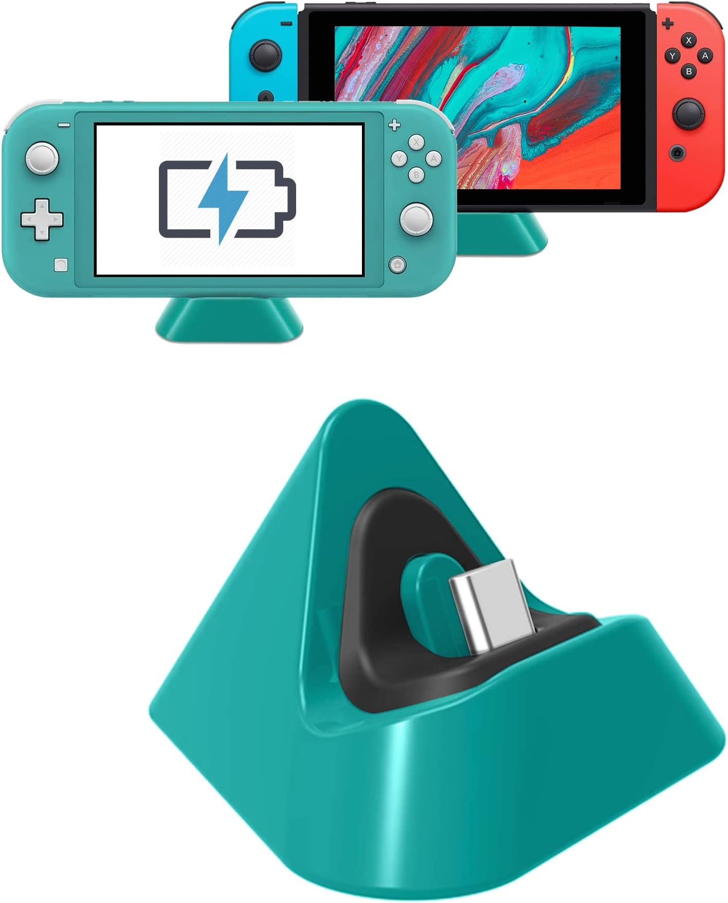 Charging Dock for Nintendo Switch Lite, Charging Stand Station Compatible with Nintendo Switch (Green)
