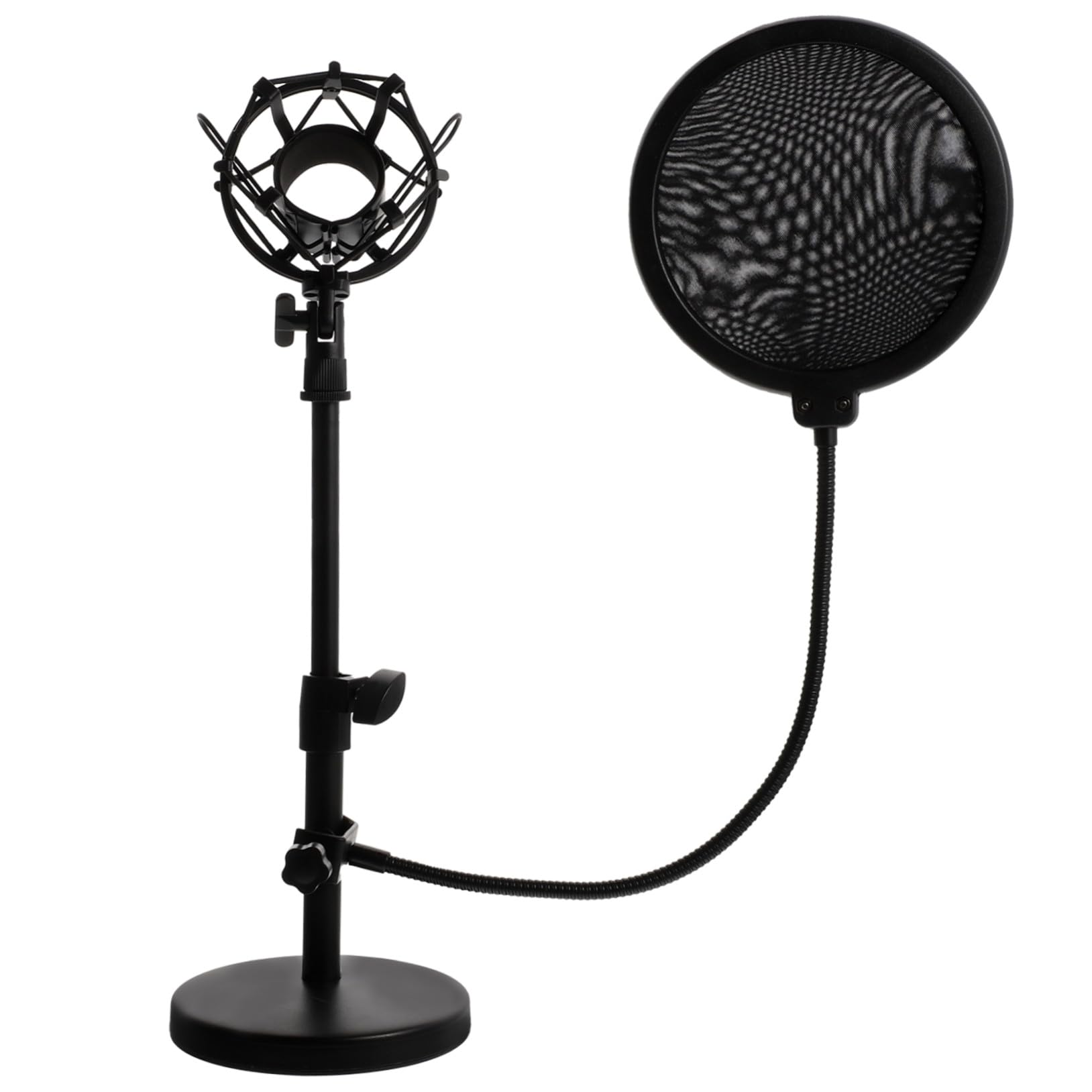 PRETYZOOM Metallmikrofonständer Tischmikrofonhalterung Mikrofonzubehör Robuster Ständer für Heimstudio Podcast Live-übertragung mit Teleskopfunktion und Stabiler Klemme