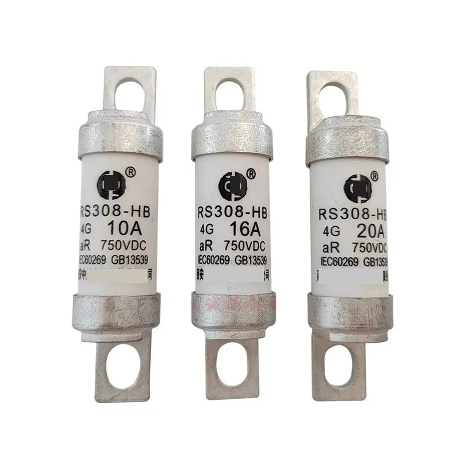 Fusible RS308-HB-4G 20A 750VDC pour protection circuit électrique industriel