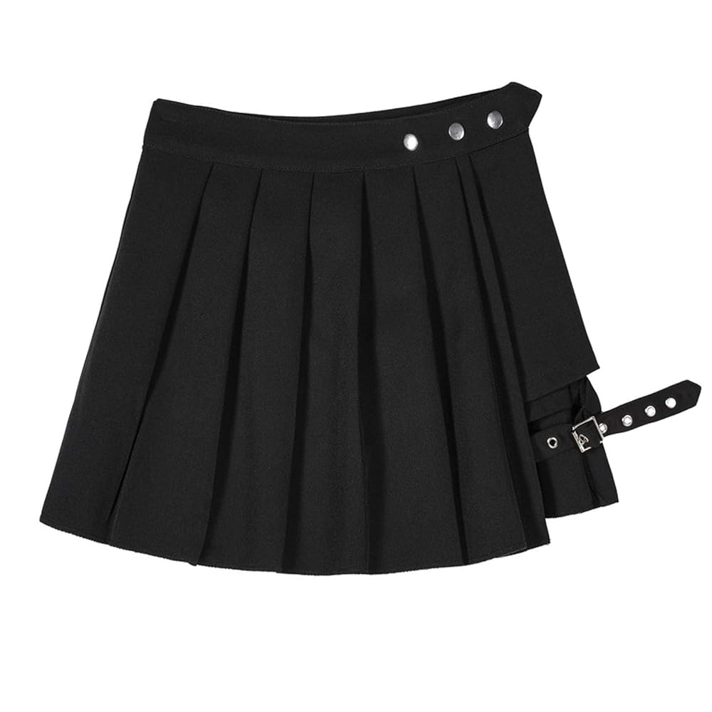 Amazon.co.jp: ミニスカート プリーツ 黒 ウエストカジュアル