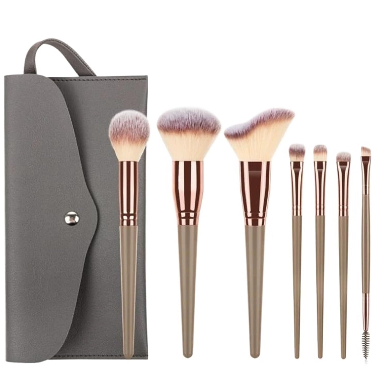 make up pinsel set Make-up-Pinsel-Set, 7 tragbare Set-Werkzeuge | Weiches Haar, loses Puder, Rouge, Foundation, Lidschatten, Concealer, Make-up-Augenbrauenpinsel(7 champagne gold)
