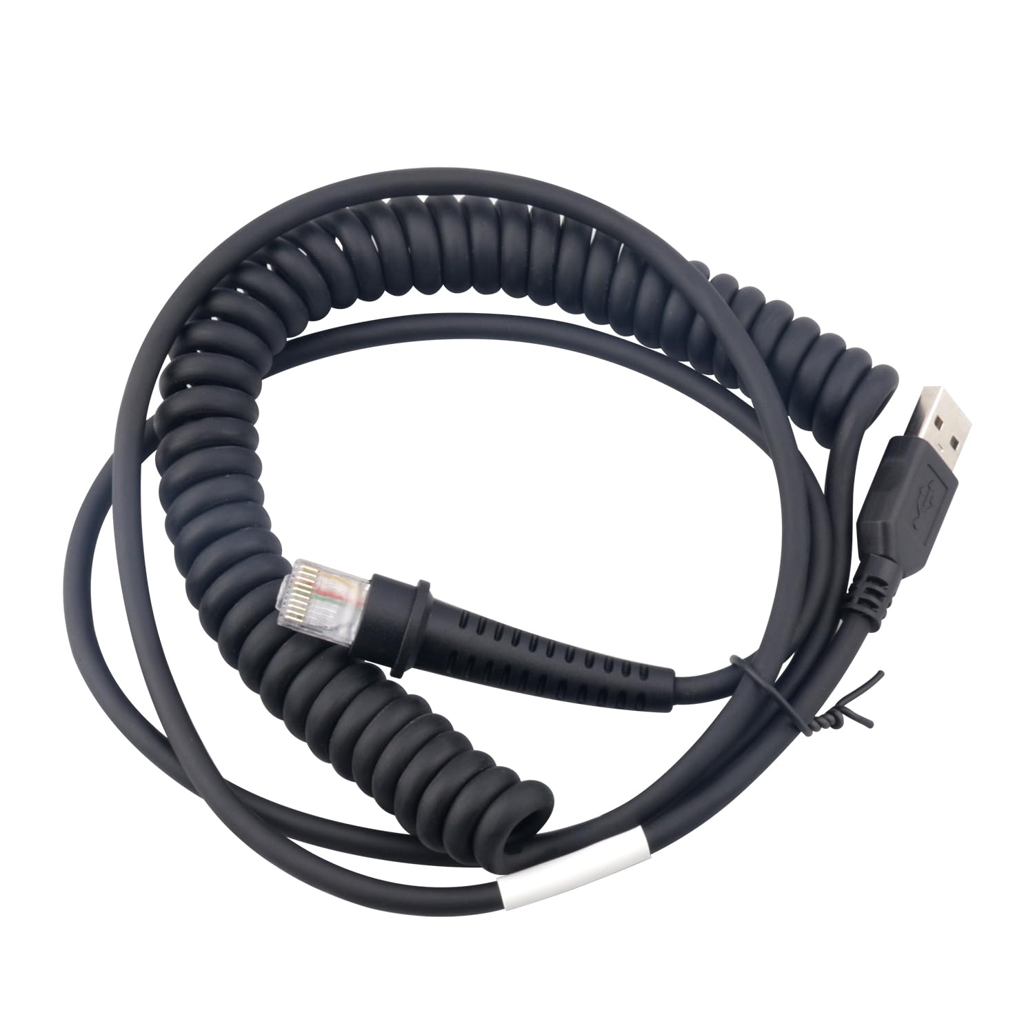 Barcode Scanner Cable RJ45 to USB Port Compatible with Metrologic MS3780 Fusion MS1633 MS9540 Voyager MS9524 YJ3300 Barcode Scanner Gun (3M / 9FT Coiled USB Port)