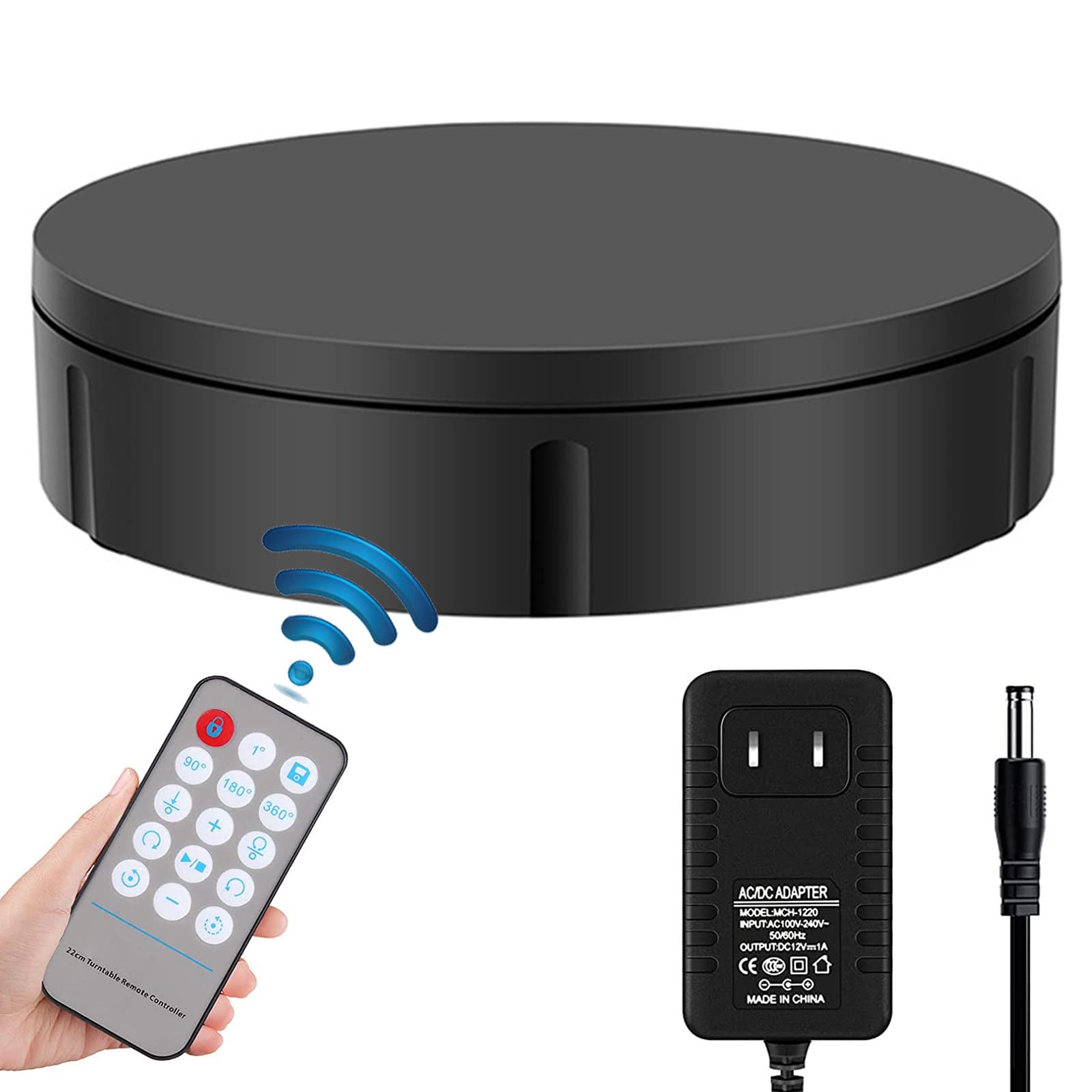 Plato Giratorio eléctrico de 360 Grados, 30 cm, con 5 Paneles de Fondo, para exhibición de Joyas, Tiendas, Pasteles de Boda, fotografía.