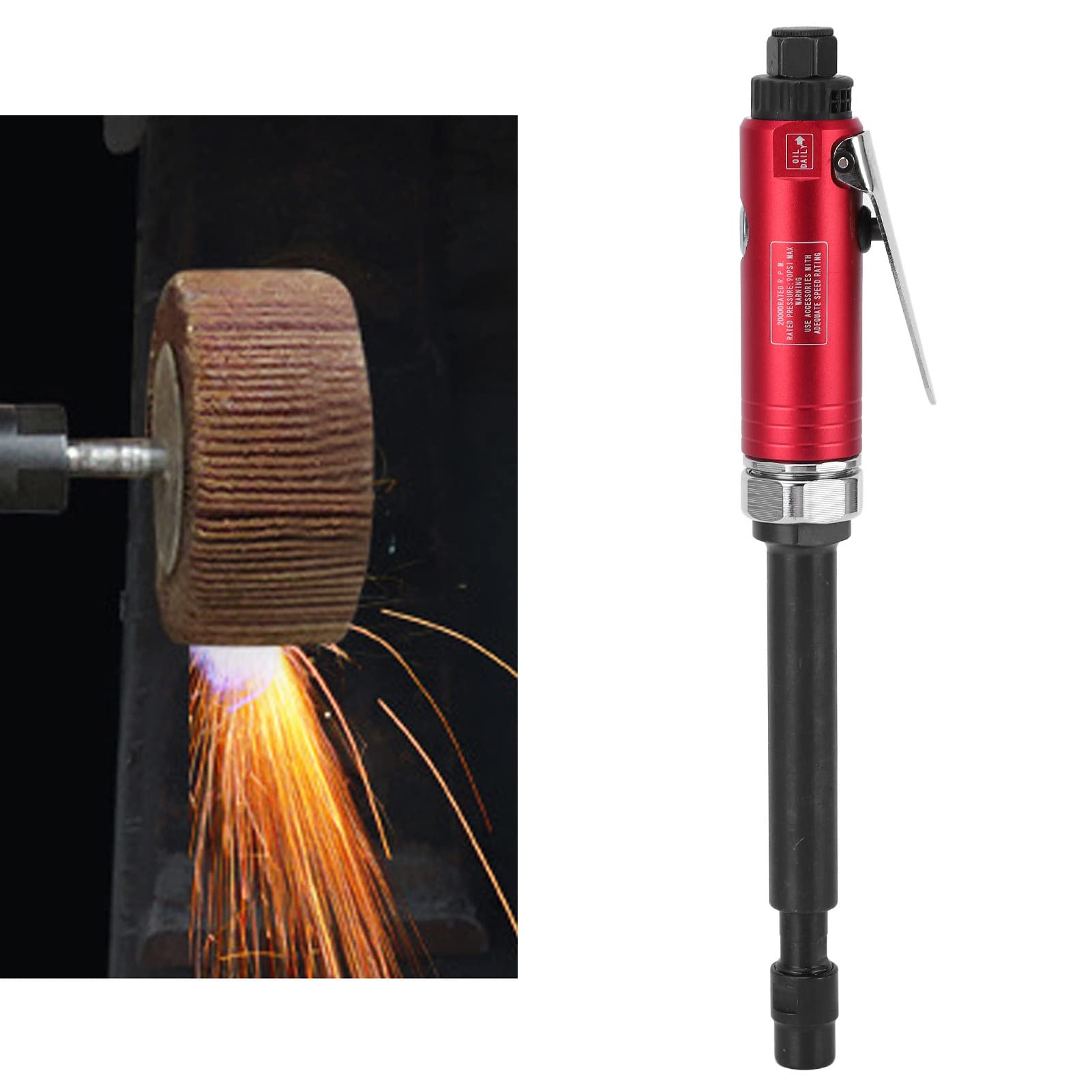Smerigliatrice pneumatica Smerigliatrice pneumatica ad alta precisione 20000 giri/min Smerigliatrice estesa con pinza 3 mm 6 mm per lucidatura dei metalli Rimozione della ruggine (Stile americano)