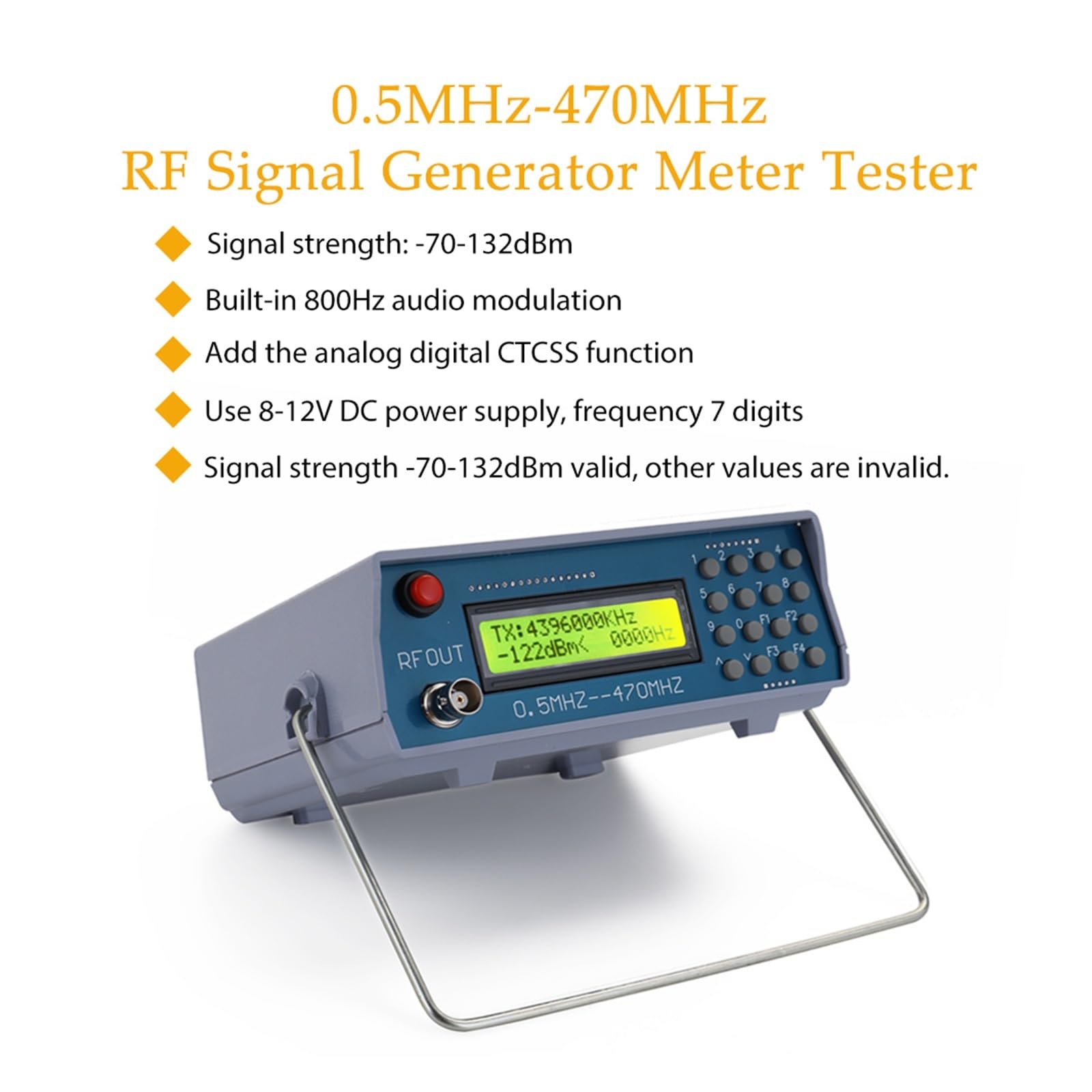 Generator sygnału 0,5 MHz-470 MHz RF Tester miernika do radia FM Walkie-talkie Debug Digital łAtwość Pomiaru