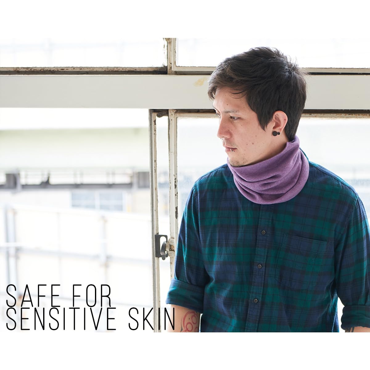 Braga Cuello Para Hombre Et Mujer, 2 IN 1 Bufanda Et Cinta Para Cabeza Más Cálido Orgánico Algodón Hecho En Japón