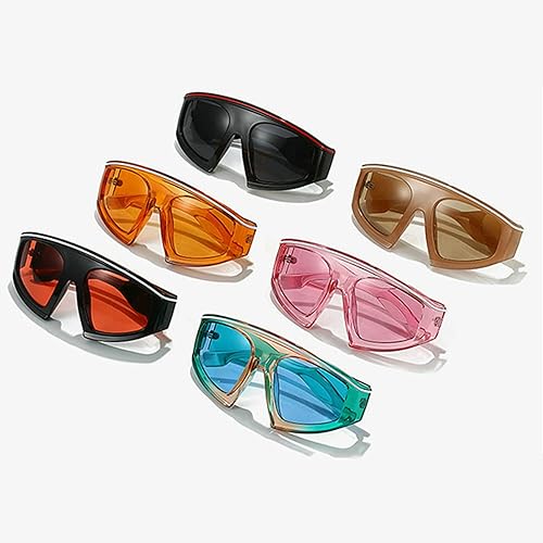 Miniatura 3 de COTIA Gafas de sol con visera de escudo de moda, gafas de sol de gran tamaño a prueba de viento, gafas de sol de una pieza con marco grande