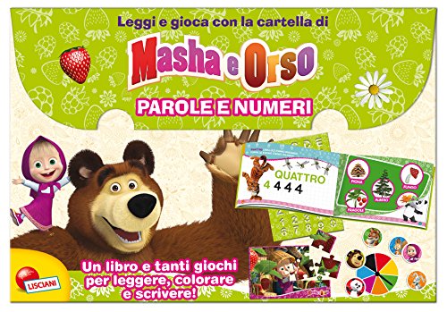 Lisciani 07586 - Leggi e gioca con la cartella di Masha e Orso parole e numeri