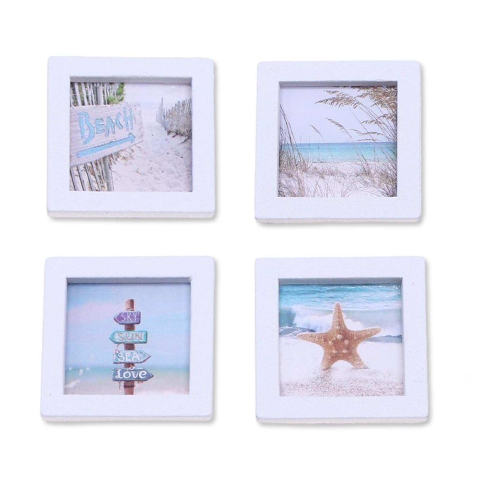 fKiZanthene Dolls House Accessories Mini Picture Frames Summer Beach Style