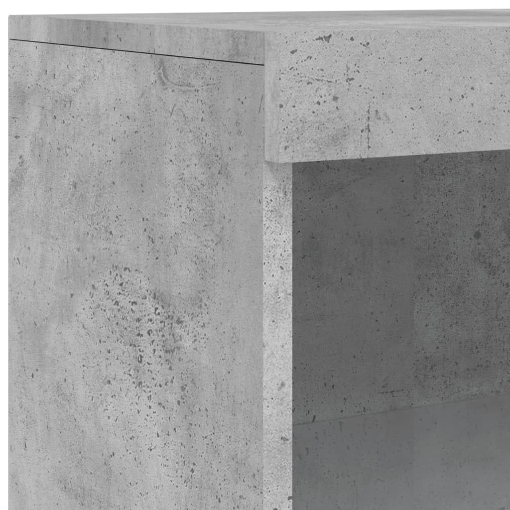 vidaXL Buffet avec Lumières LED, Armoire Latérale de Rangement, Organisateur de Salon Salle de Séjour Maison Intérieur, Moderne, Gris Béton