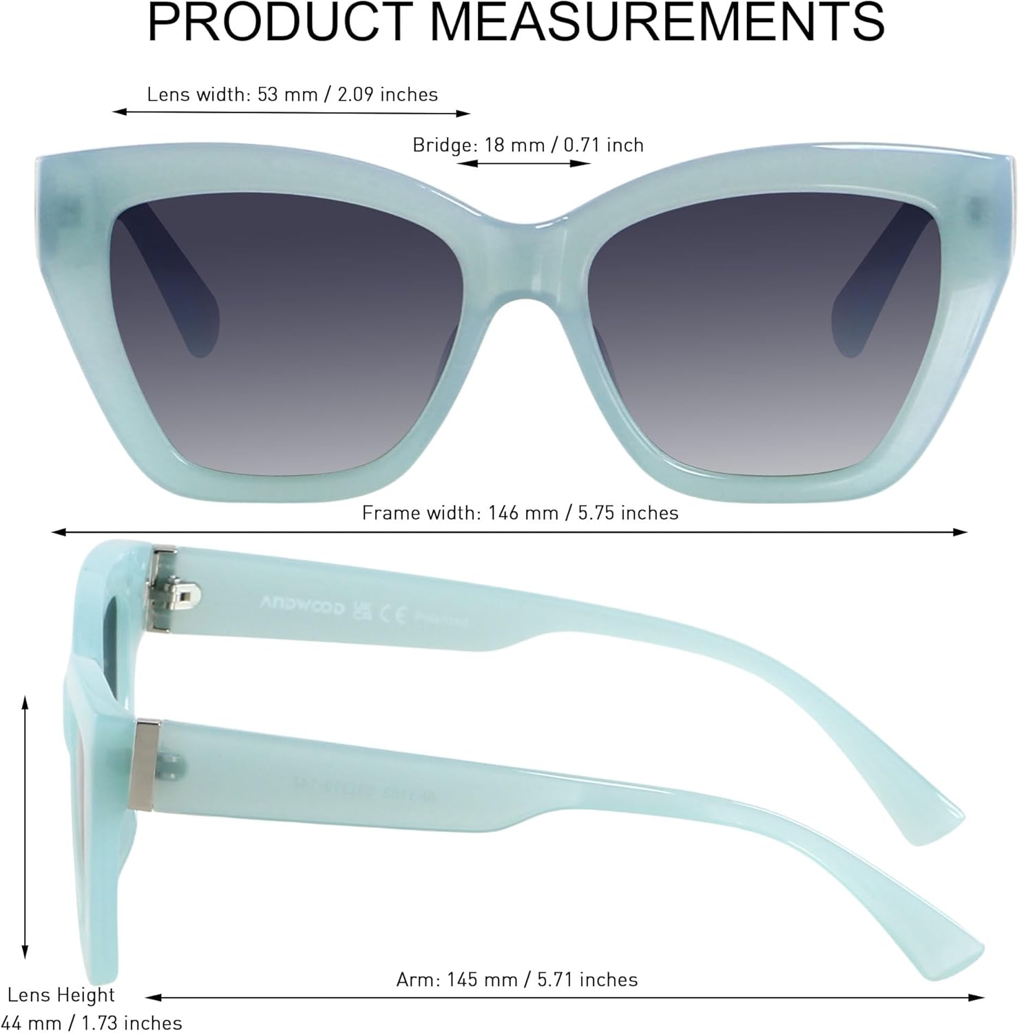 ANDWOOD Trendy Cute Cat Eye Polarized Sunglasses for Women Fashion Cateye Sunnies Lentes de sol para mujer - Image 6