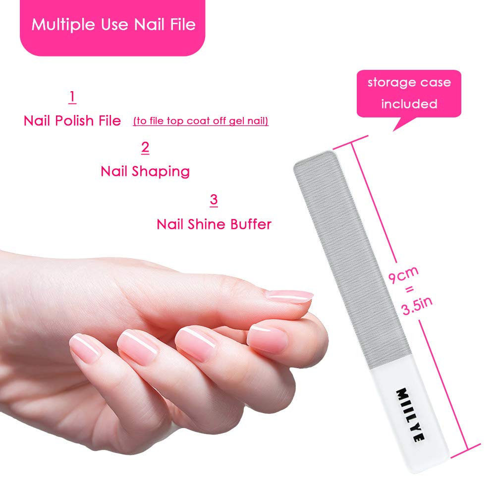 Nail Polish Remover Wipes, MIILYE Individual Fingernail Gel Nail Polish Remover Pads Soak off Aluminum Foil Wraps ,1x Nail File +1x Scraper Stick Included (60 Pads)