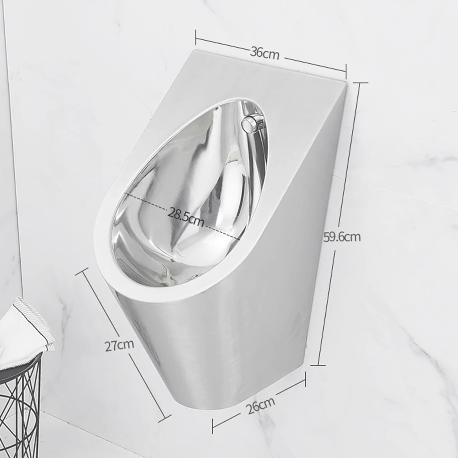 Prodotti per la casa Orinatoi di scarico commerciali a parete, orinatoi a induzione in acciaio inossidabile per toilette pubblica per uomini, toilette a imbuto per orinatoio da bagno, utilizzato in ba