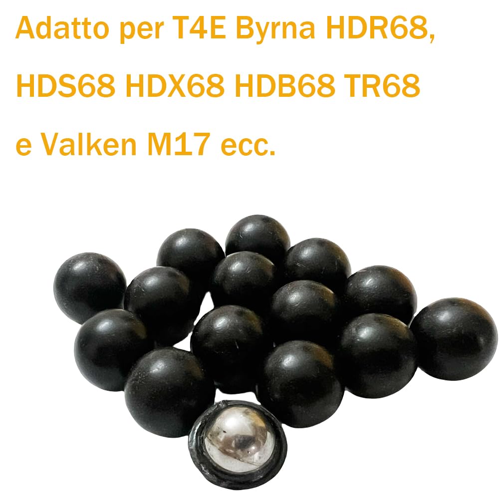 30 Pezzi Paintball Calibro 0,68， 10 Grammi ，Palla metallica con rivestimento in gomma per SD/LE T4E TR68 HDR68 HDS68 HDB68 HDX68 Valken M17