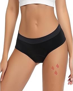 Fiohiros 2 Pack Women's Period Underwear,Leakproof Briefs with Heavy Flow Protection,Comfortable Menstrual Pants