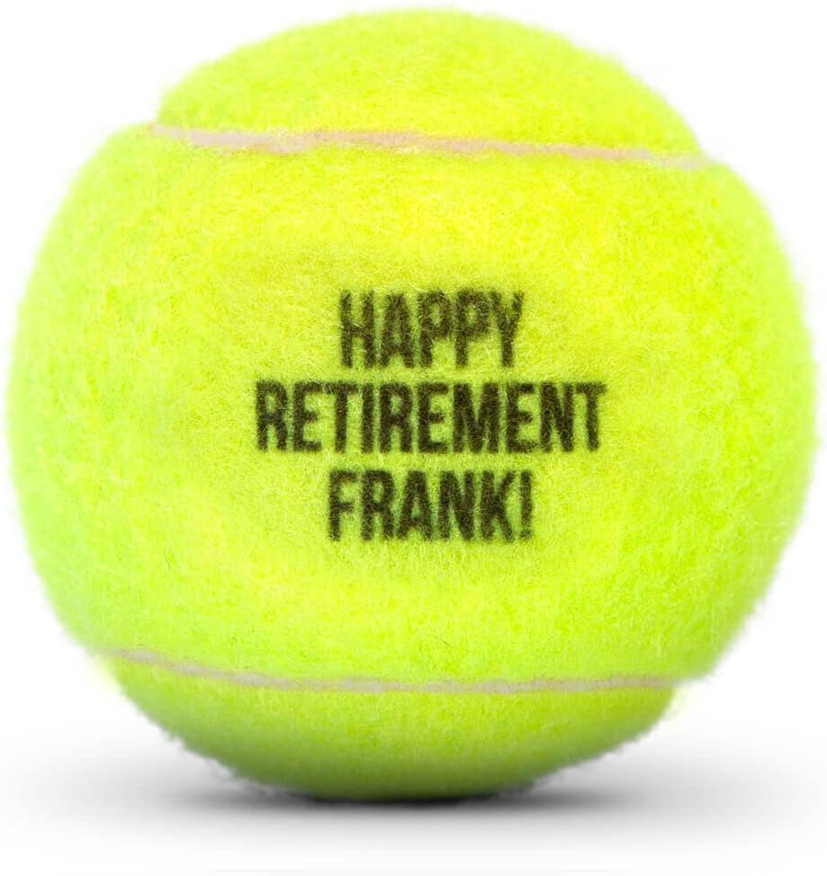 ChalkTalkSPORTS Personalized Printed Tennis Ball - Custom Text - 3 Pack - Tennis Gift