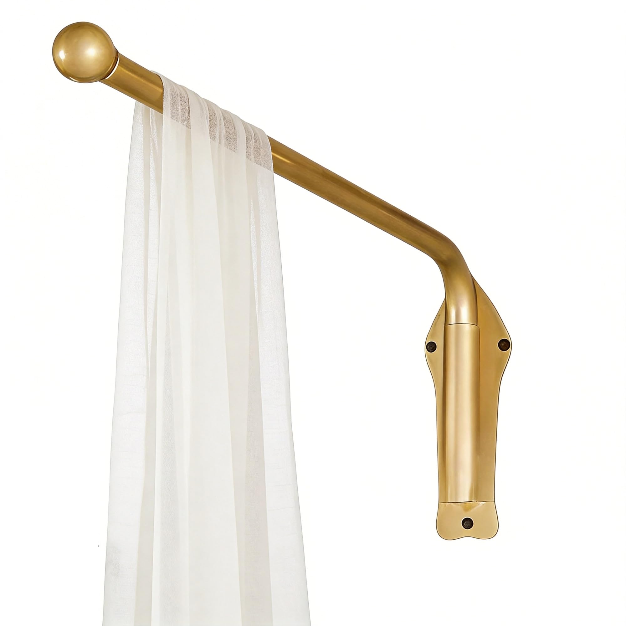 Tringle à rideaux pivotante 180° dorée 120cm pour porte et panneau