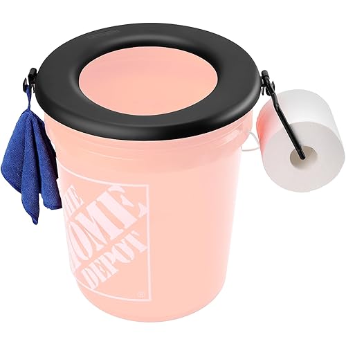 Bucket Toilet Seat, Portable Toilet Seat for 5 Gal Buckets, Camping Toilet Seat, Snap-on Toilet Seat for Outdoor, Camping, Hiking, Emergency, Car, Boat, RV Travel