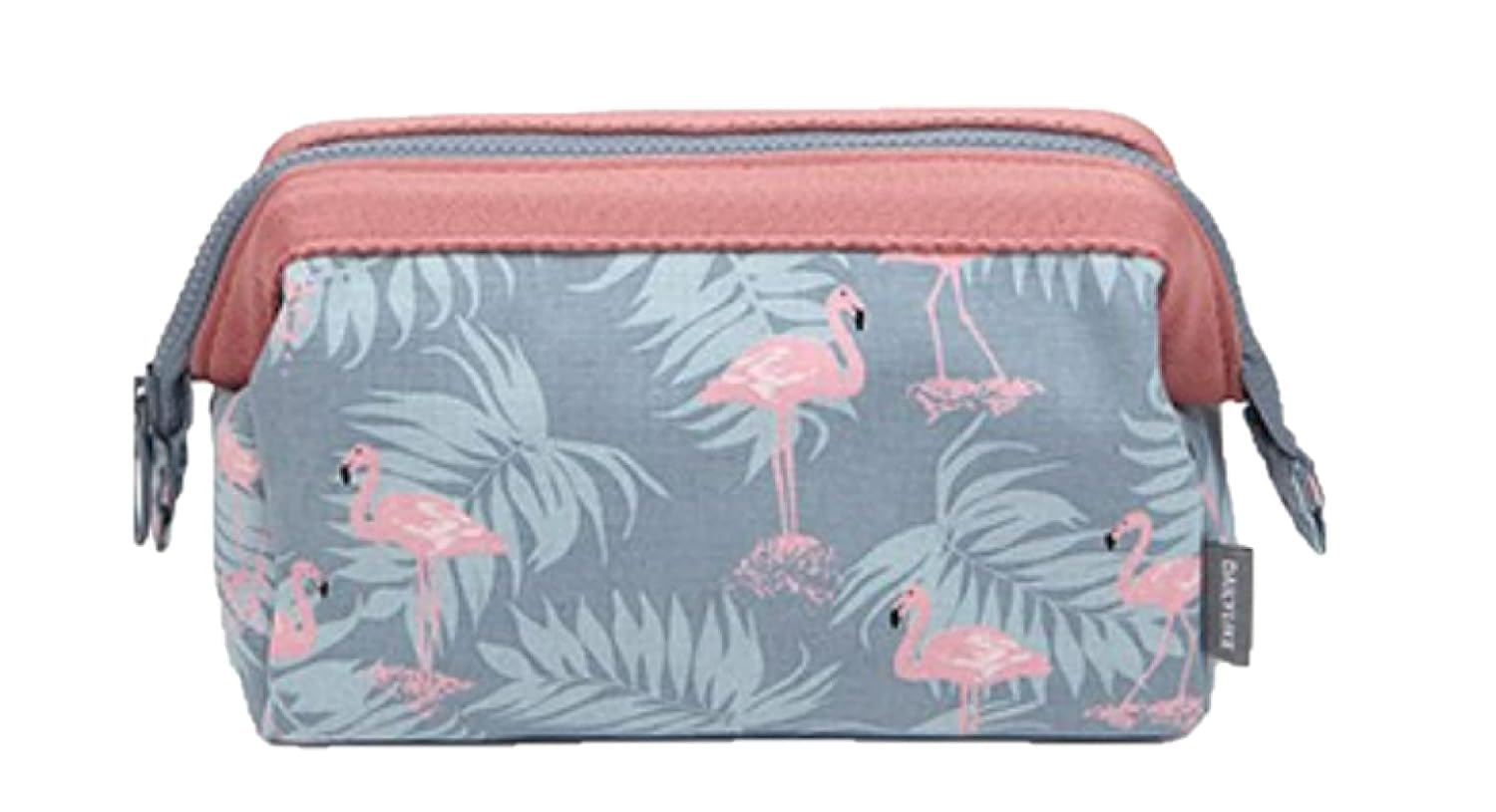 VATTU Travel Organizer Bag | Travel Accessory Zipper Toiletry Bag | Jewellery Organizer | Cosmetic Make-up Organizer for Women and Girls Waterproof Bag (Grey-Flamingo)-picture-22