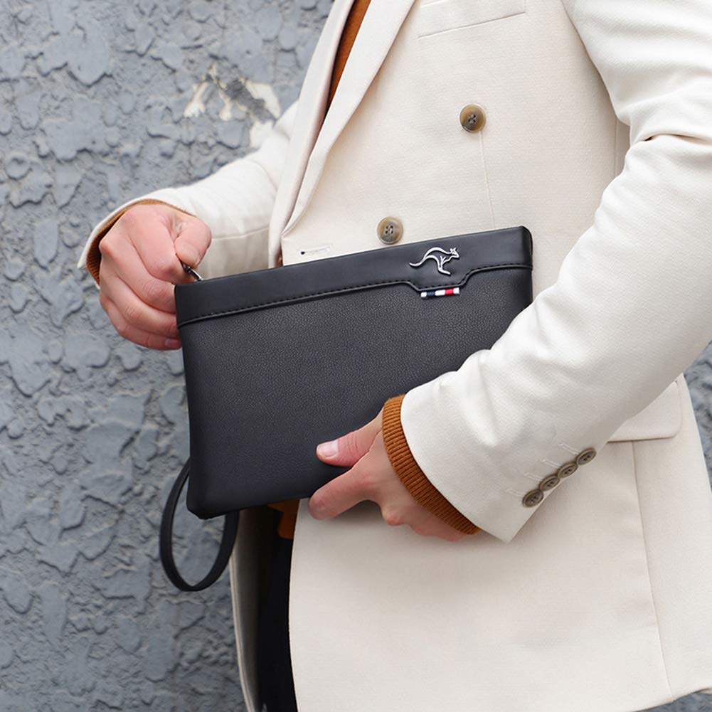 Aideal Pochette da Polso Uomo Borsa a Mano Borsellino con Cinturino per lavoro/viaggio