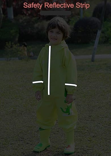 Tuta Impermeabile Bambini Unicorno E Dinosauro - Antipioggia Con Cappuccio, 1-9 Anni, Unisex - Foto 5