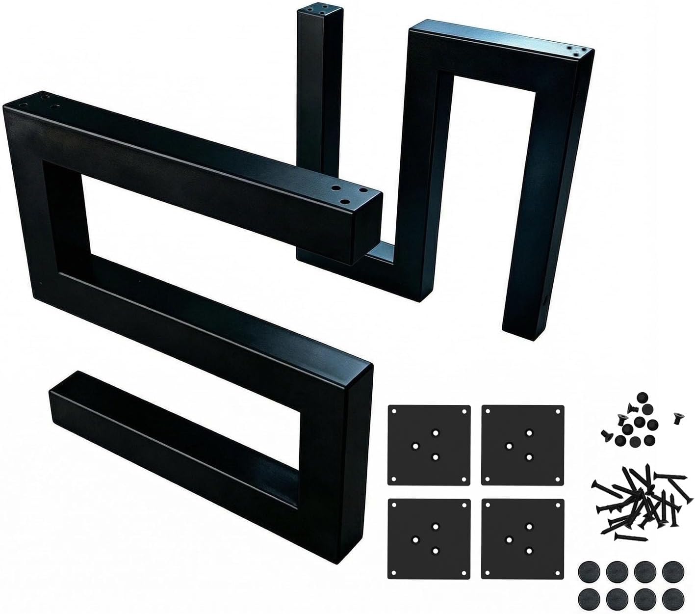 Orgerphy 18" S-Shaped Iron Table Legs Set of 2, Reversible Installation, Matte Black Industrial Furniture Legs for Coffee Table, Bench Legs, Desk Legs (18 Inch)