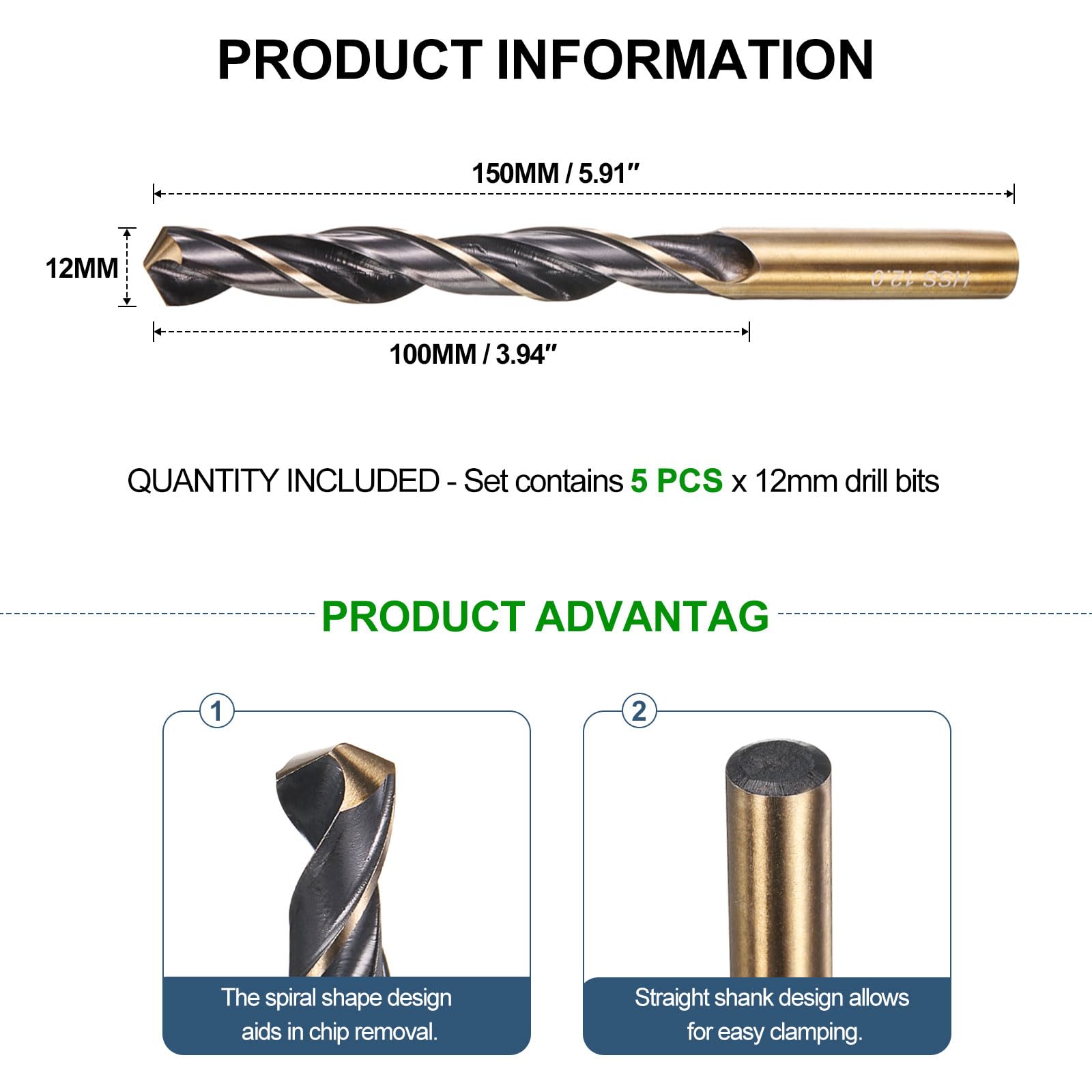METALLIXITY Drill Bit (12mm) 5Pcs - Image 2