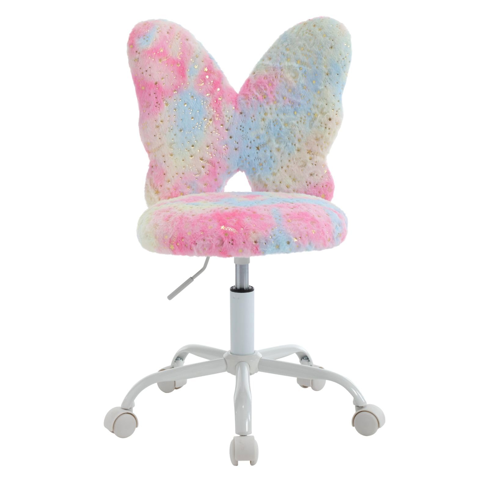 Wahson Silla Escritorio Niños de Piel Sintética Silla Infantil Giratoria con Respaldo, Silla de Habitación Ajustable para Niños/Juvenil,Rosa