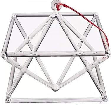 Clear Quartz Crystal Singing Mokaba Merkaba Quartz Crystal Singing Pyramid Chakra Optically for Healing Meditation, Sound Healing,Gift for Prayer,7 Inch+Bag