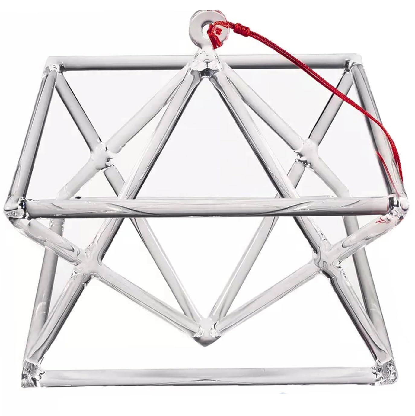 KKNSYW Clear Quartz Crystal Singing Mokaba Merkaba Quartz Crystal Singing Pyramid Chakra Optically For Healing Meditation, Sound Healing，gift for Prayer(6 inch)