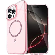 Coverzone iPhone 14 Pro Max ile uyumlu N-Diamond Magsafe ile Uyumlu  effaf Par lt l  Kapak, Y ksek Kaliteli Sert Silikon, MagSafe Uyumlu Wireless  arj Destekli,  kl k ve Dayan kl  Koruma Pembe