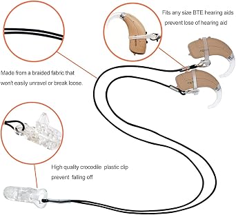 Anico BTE Hearing Aid Clips for Adults and Kids with 7mm 9mm 11mm Silicone Loops for BTE Hearing Aids and Carry Case